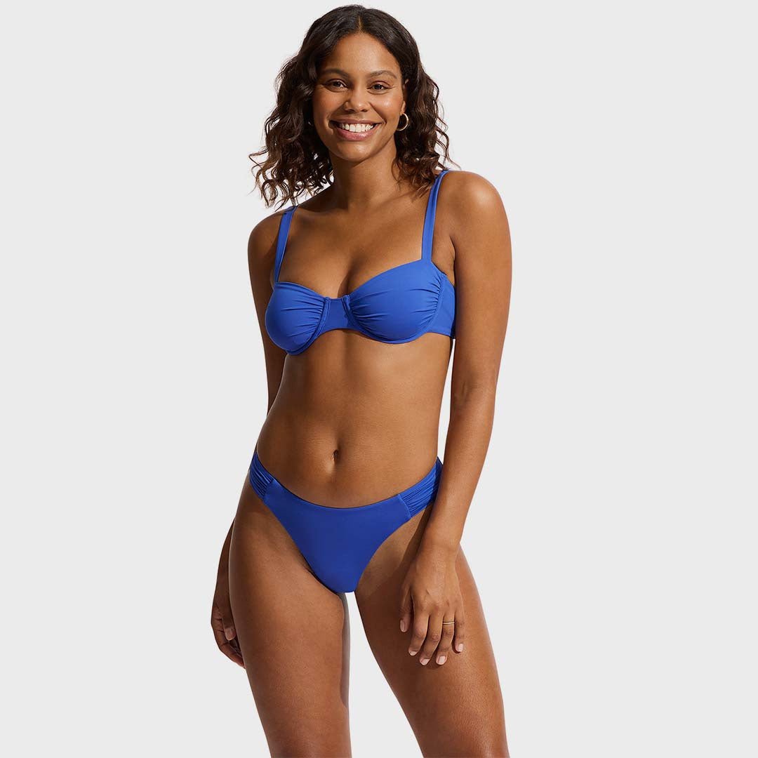 SEAFOLLY COLLECTIVE HIGH LEG RUCHED SIDE BIKINI