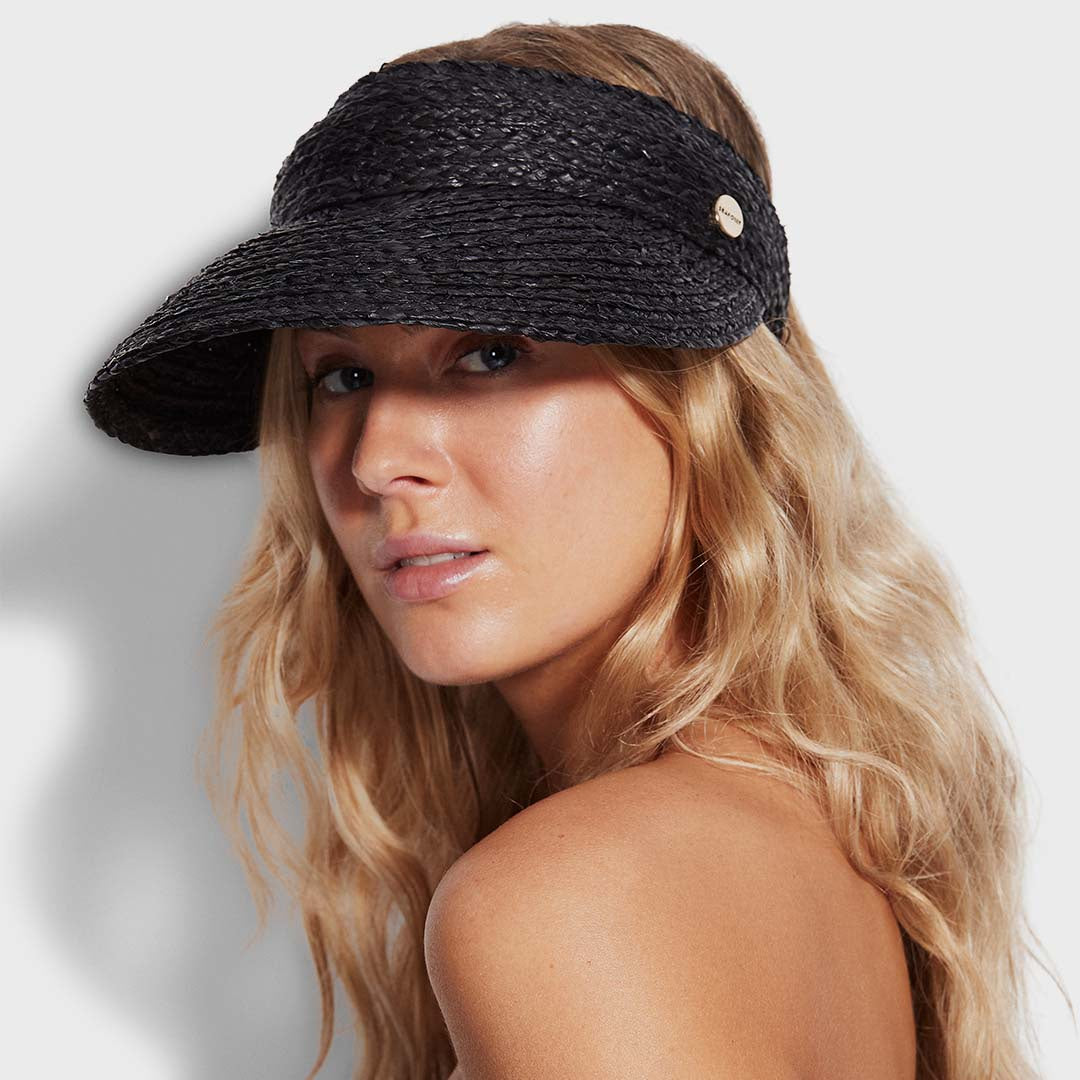 RAFFIA VISOR | BLACK