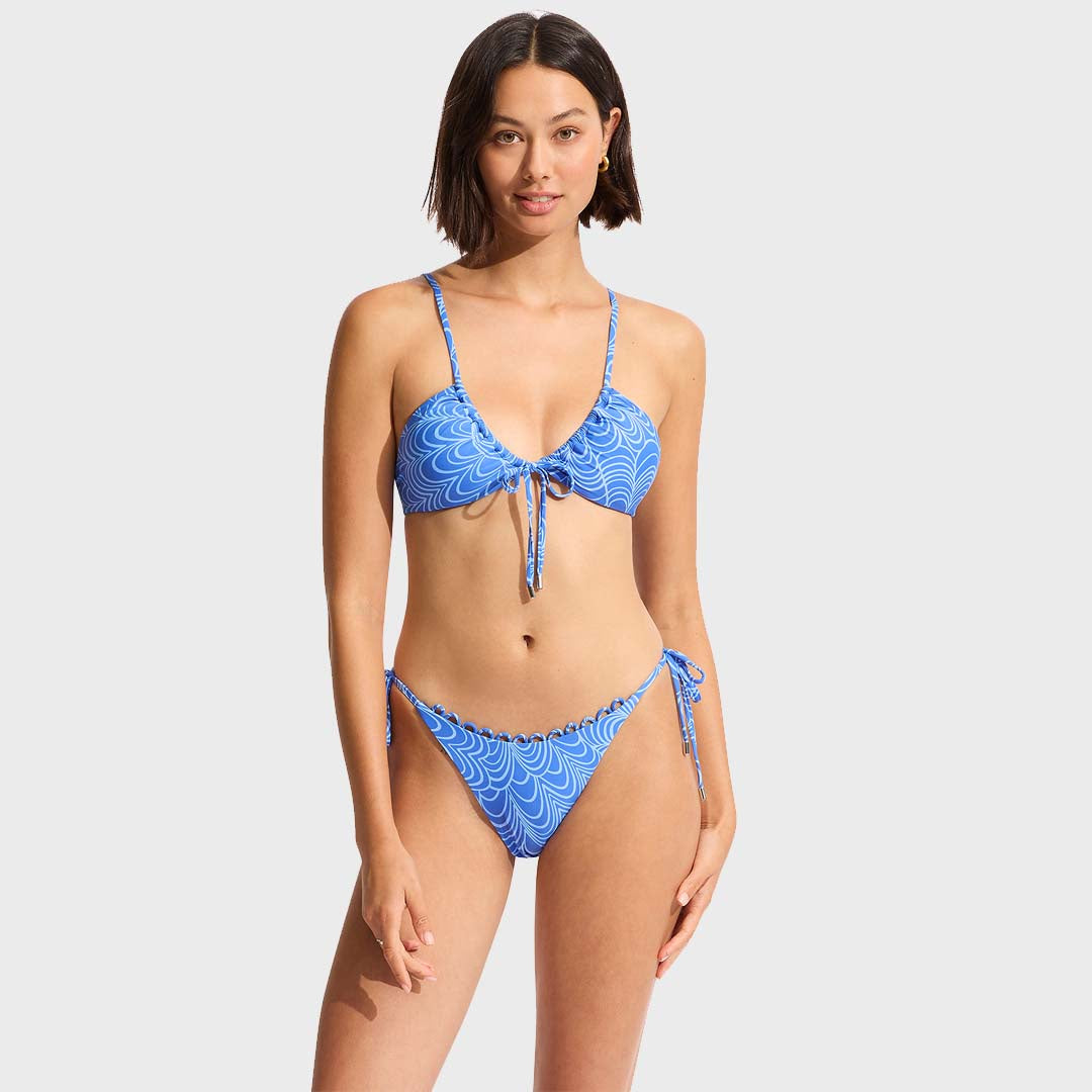 SEYCHELLES DRAWSTRING BRALETTE | AZURE