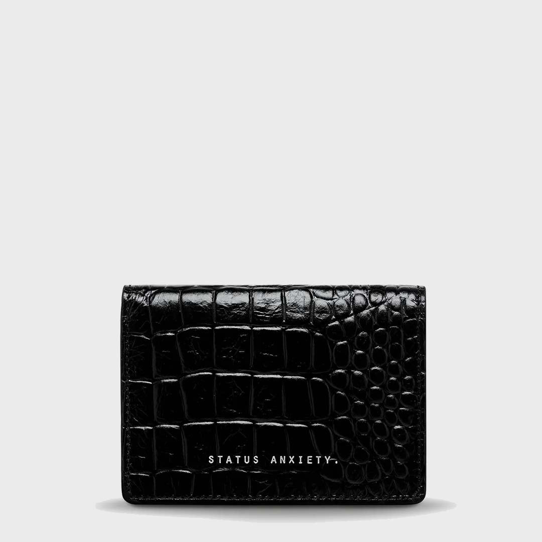 Easy Does It Wallet | Black Croc Emboss