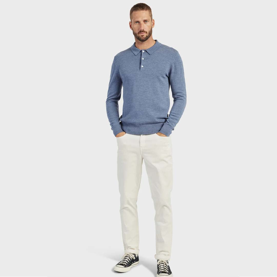 ACADEMY MERINO POLO | SHADOW BLUE