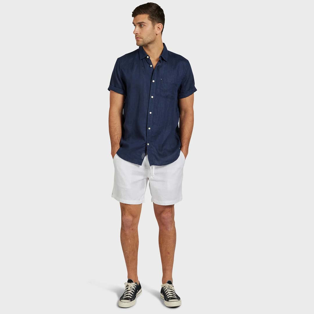 Riviera Linen Short | White