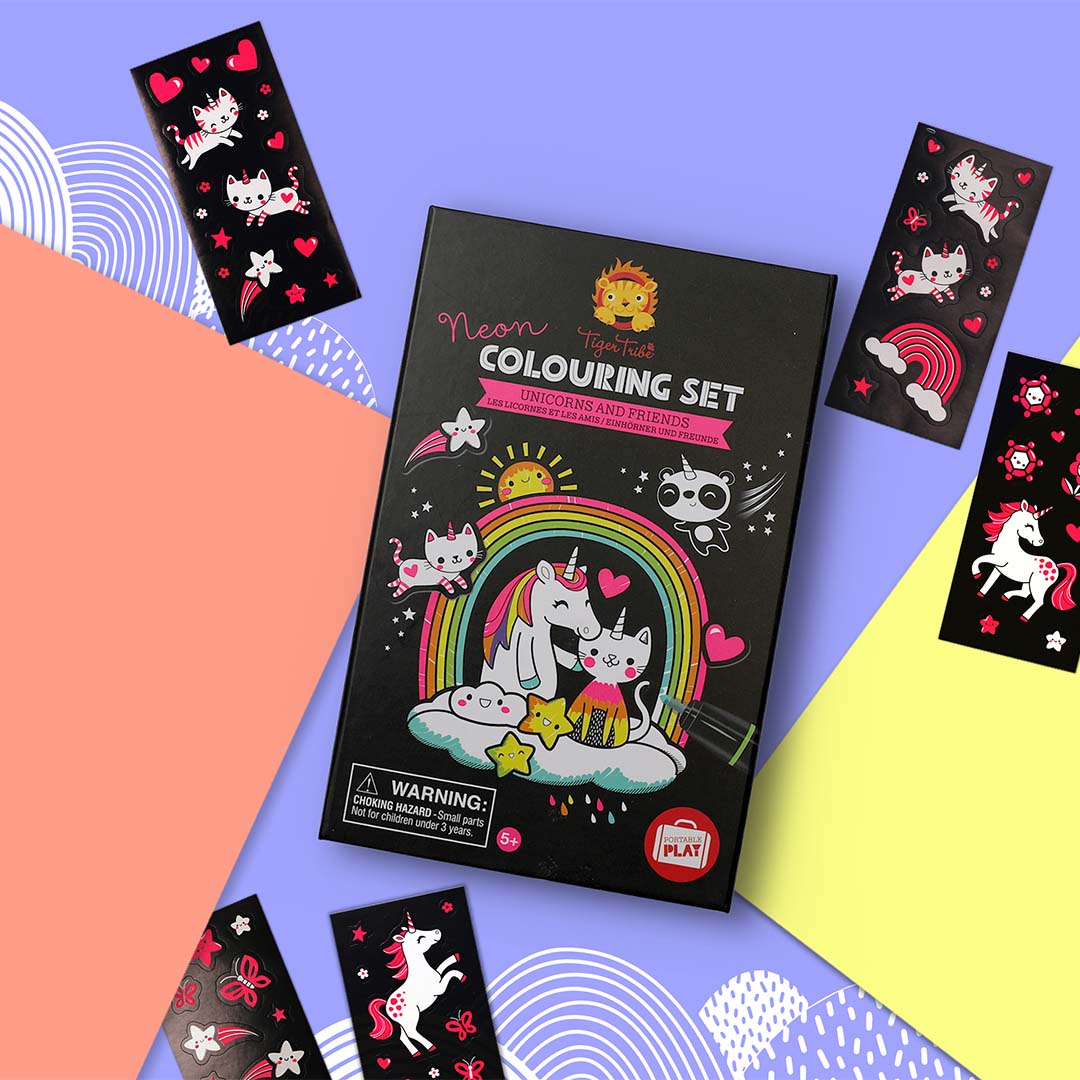 Neon Colouring Set |  Unicorns and Friends