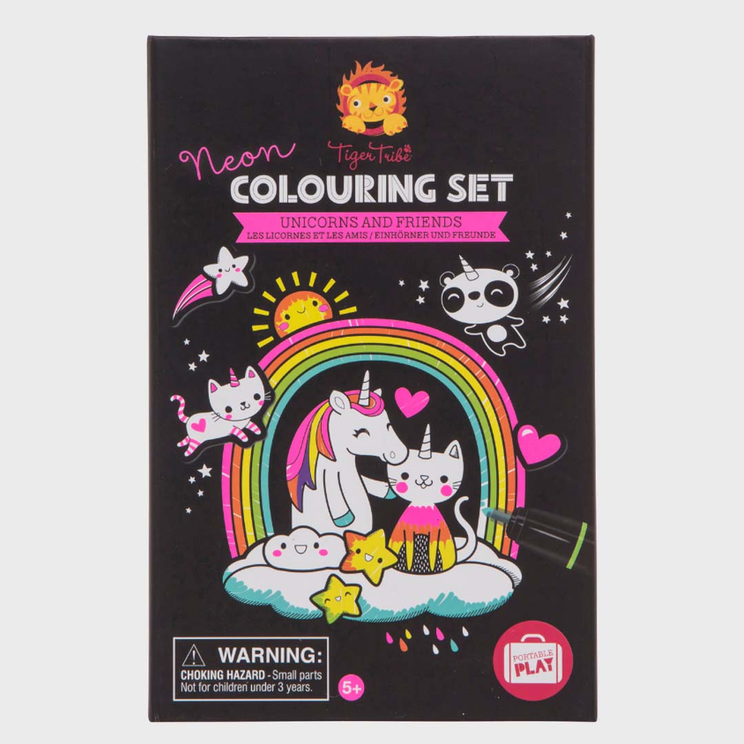Neon Colouring Set |  Unicorns and Friends