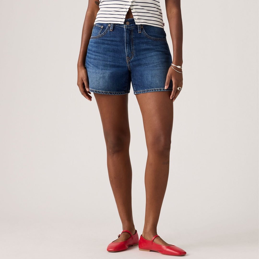 Cinch Mid-Thigh Shorts in Kiss Goodbye Short, denim detail