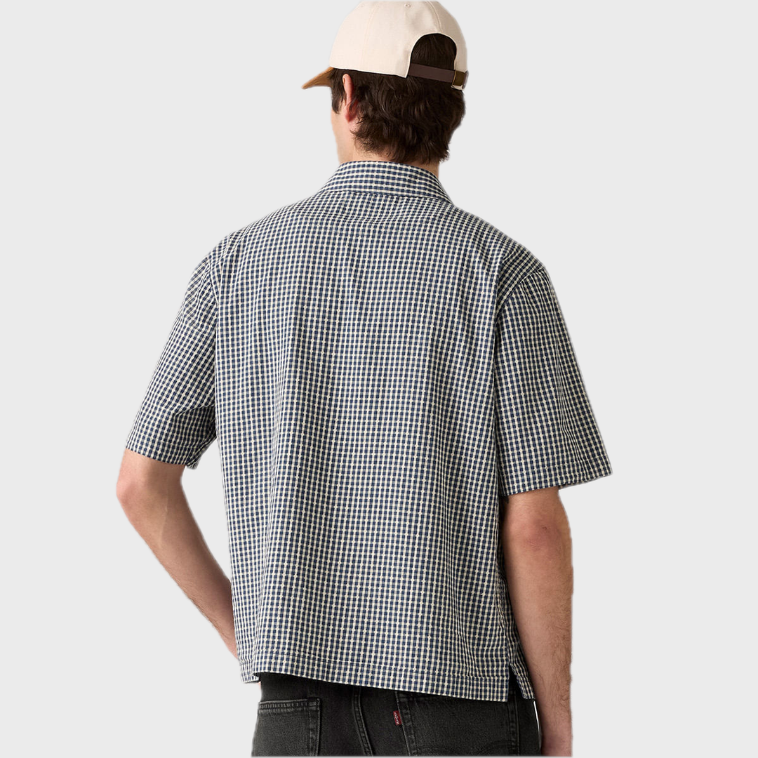 Short-Sleeve Zandt Cropped Shirt | Ian Dobby Plaid — view 2