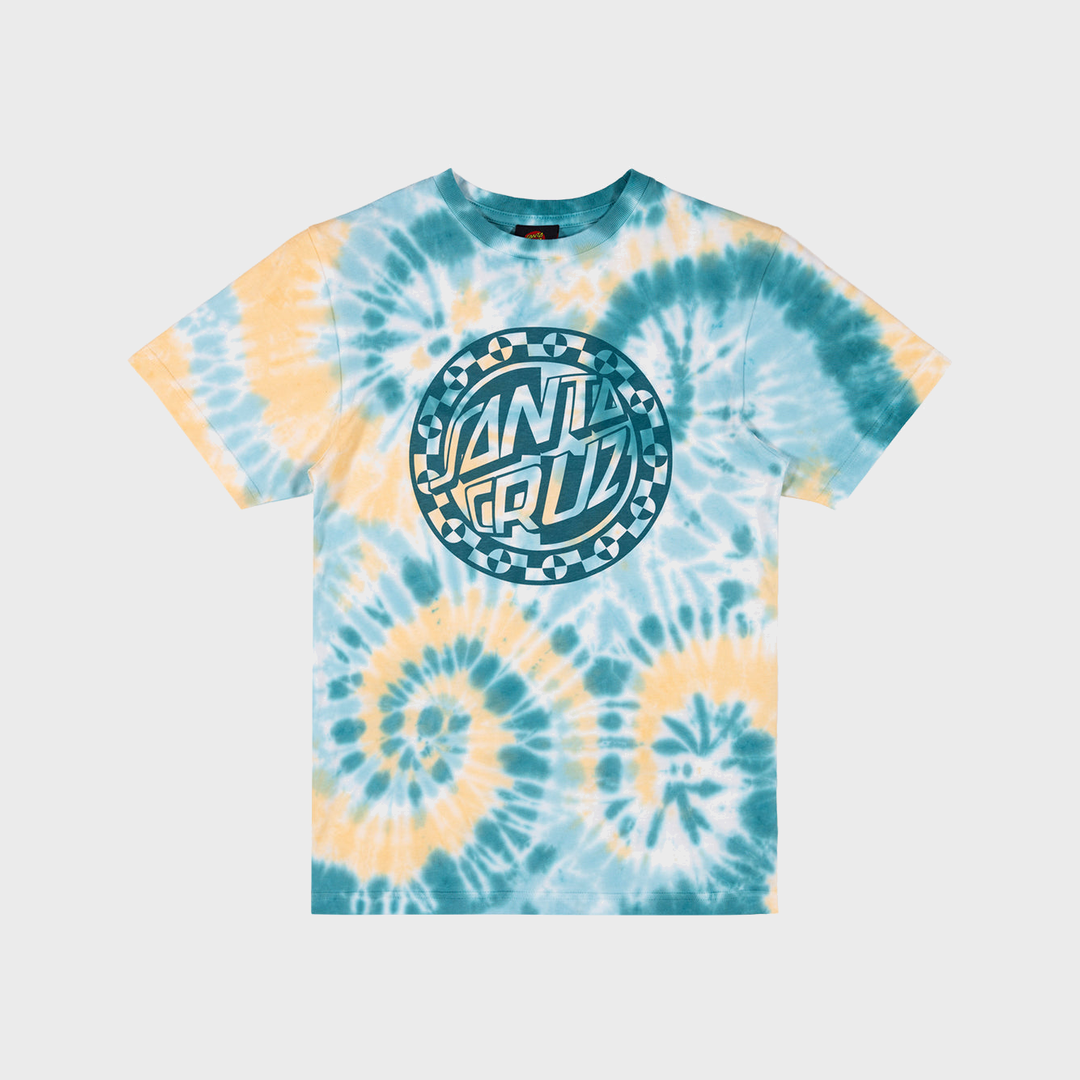 Malba Crash Dot Mono Front Tee | Teal Tie Dye