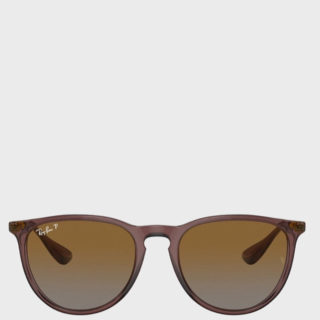 Erika | Transparent Dark Brown Polarised official Ray-Ban front view