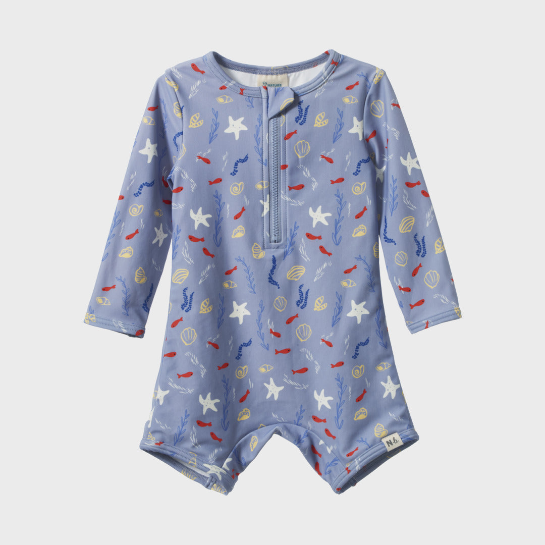 One Piece Bathing Trunks | Blue Snorkel Print — product view 1