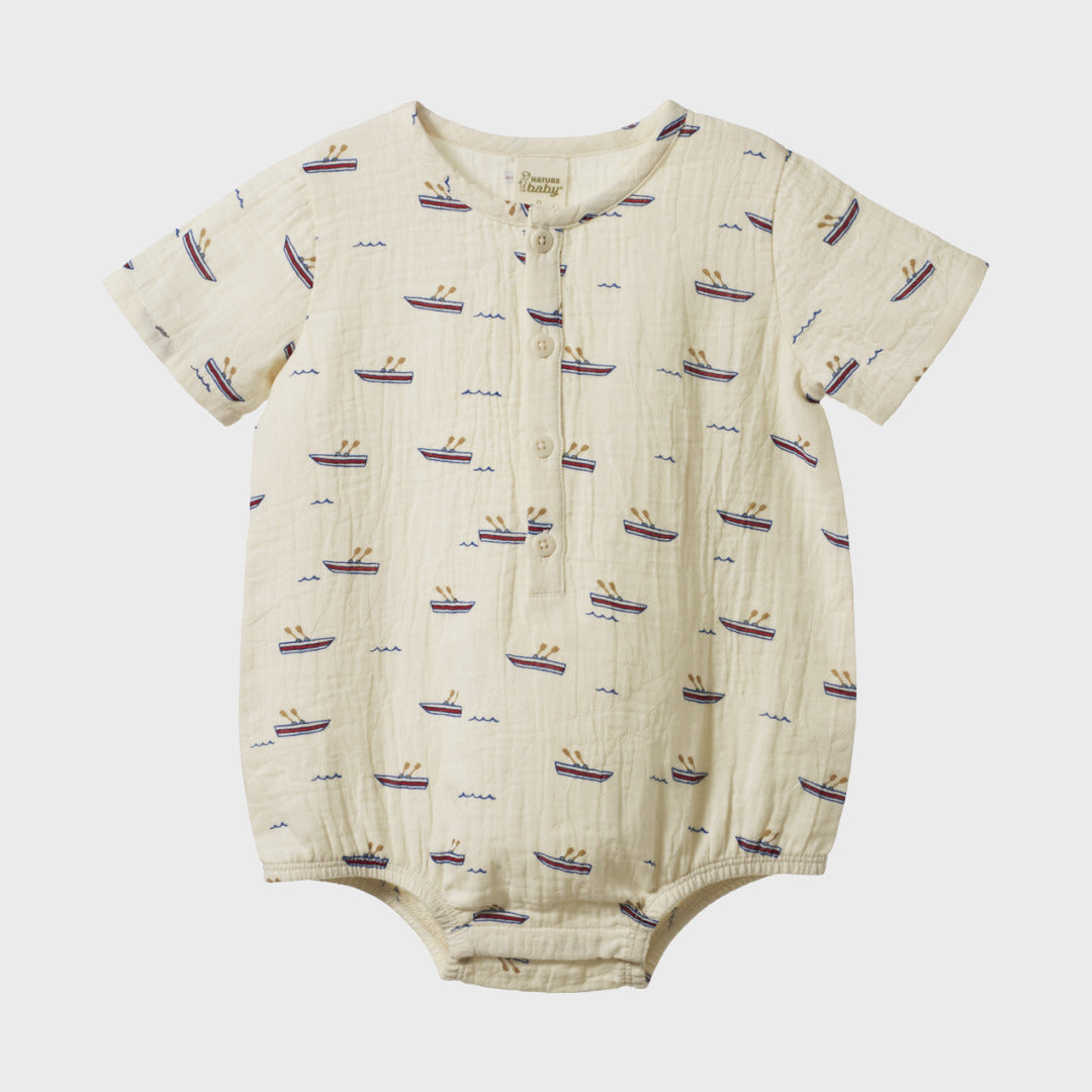 Monty Suit Muslin | Row Boats Print — product view 1