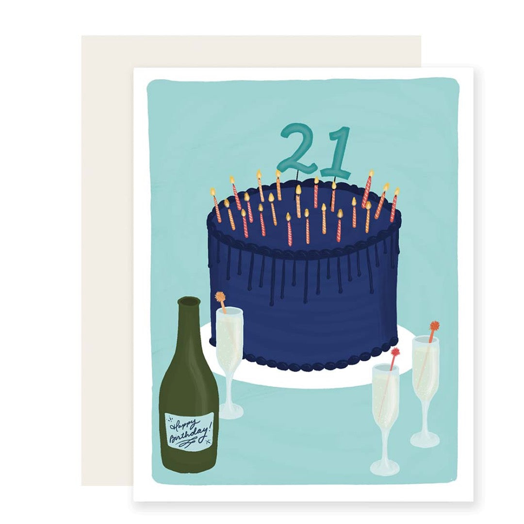 Birthday Card | 21 Cake image 1