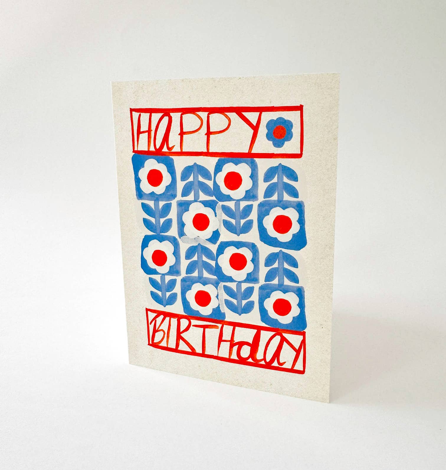 Happy Birthday | Quilt Blue Flowers