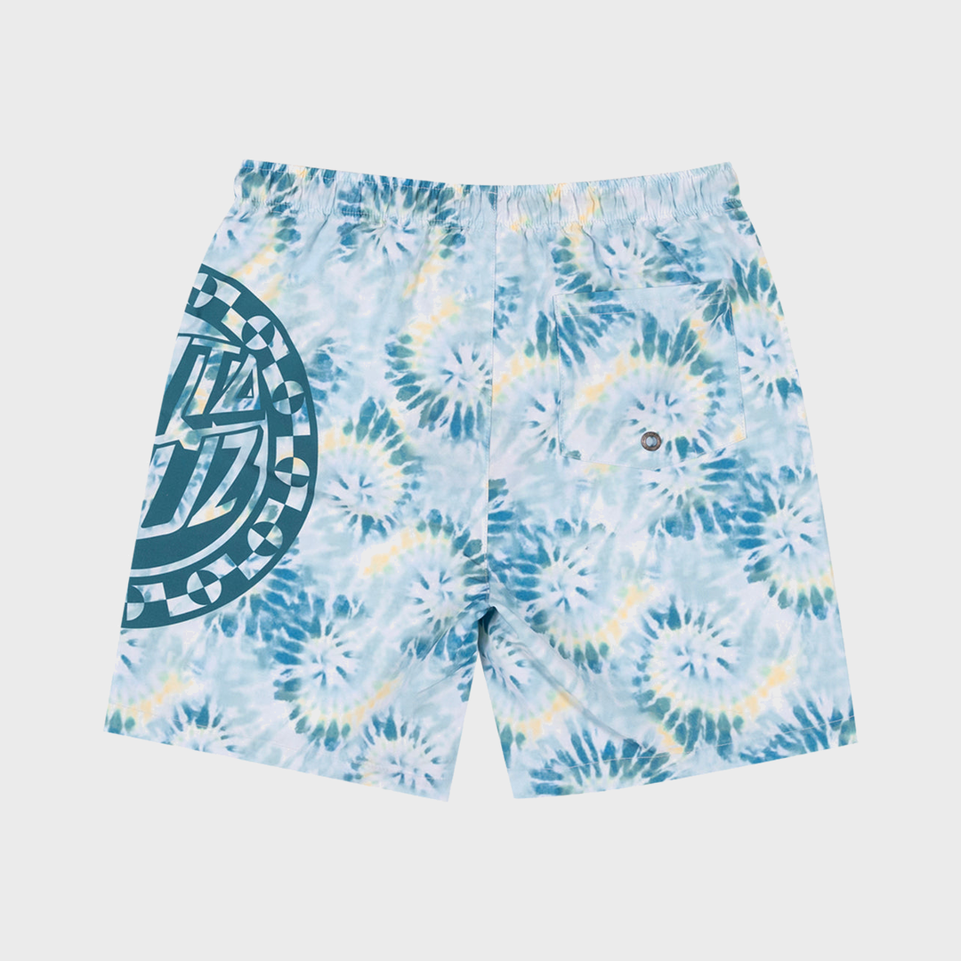 Malba Crash Dot Mono Boardshort | Teal Tie Dye