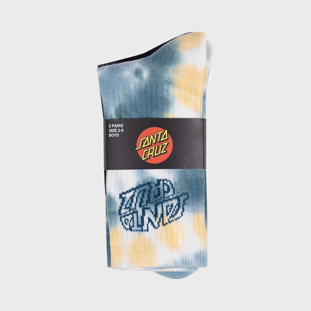 Malba Crash Stack Crew Sock 2 Pack | Teal Tie Dye-Black Tie Dye