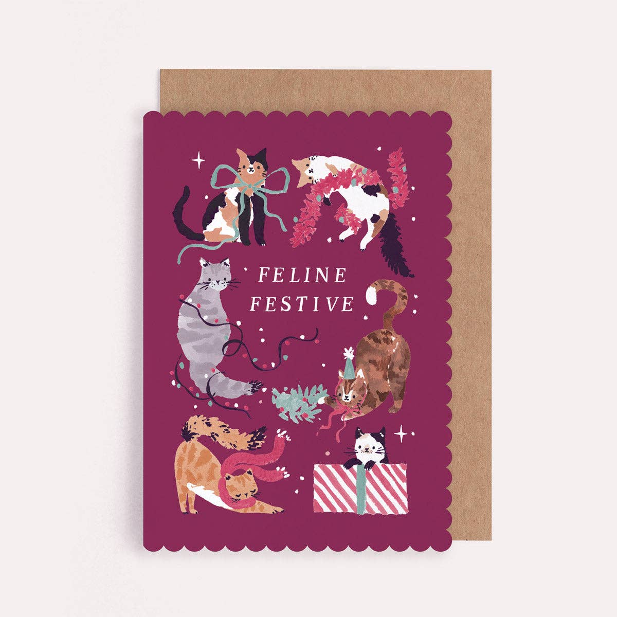 Feline Festive Cats Christmas Card | Cat Holiday Cards 2026
