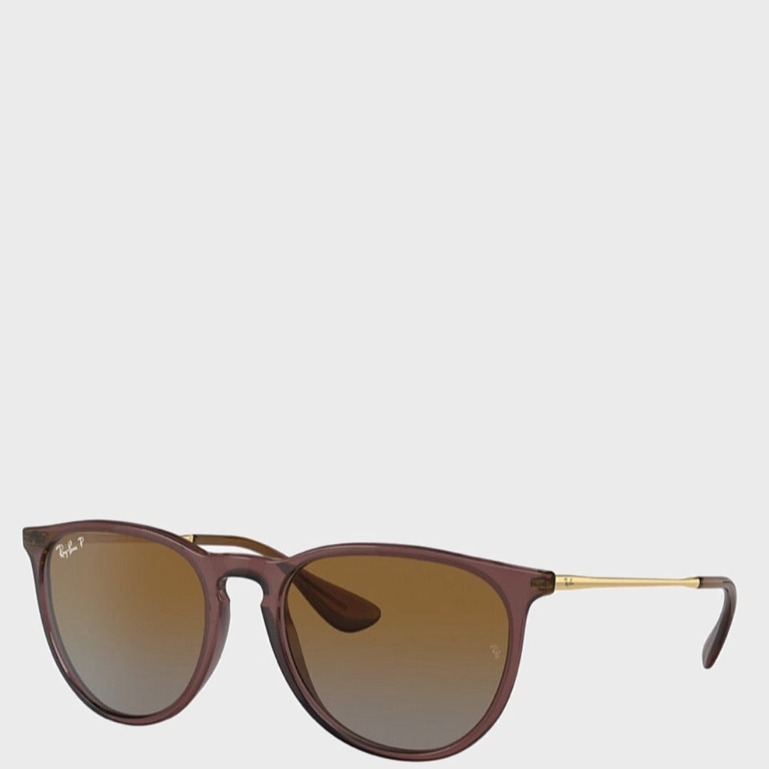 Erika | Transparent Dark Brown Polarised official Ray-Ban angle view