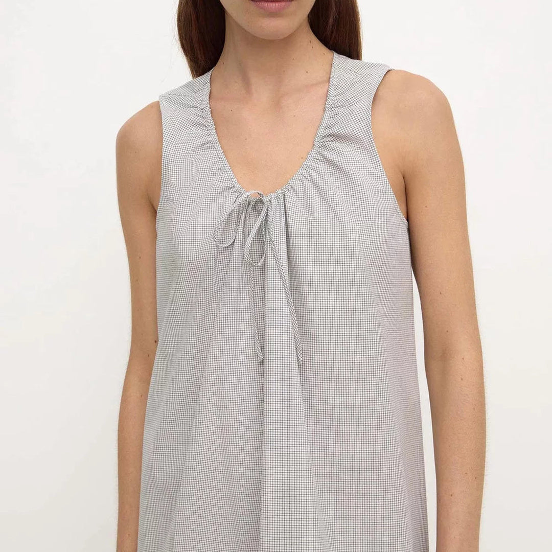 Phoenix Cotton Mini Dress Micro Check — image 2
