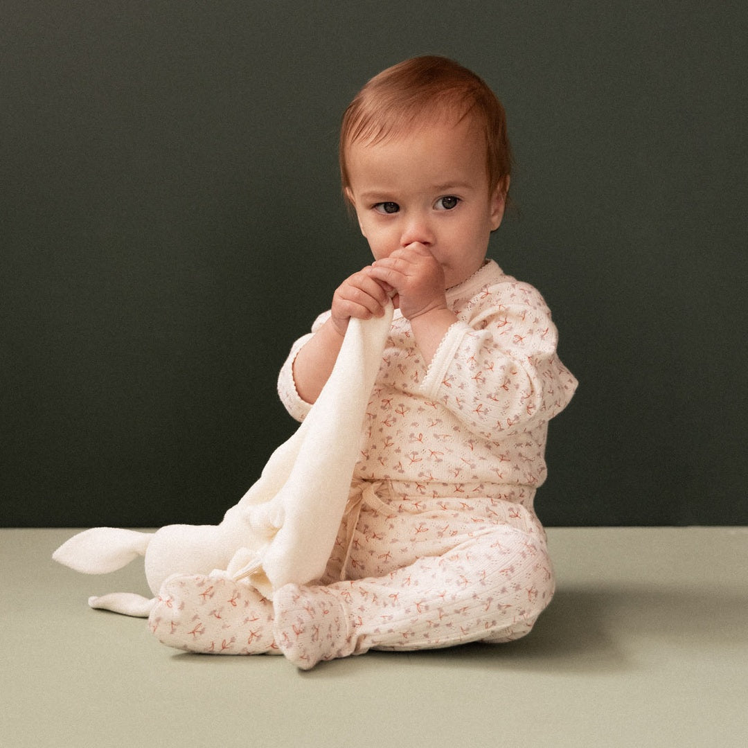Footed Rompers Pointelle | Dandelion Print image 2