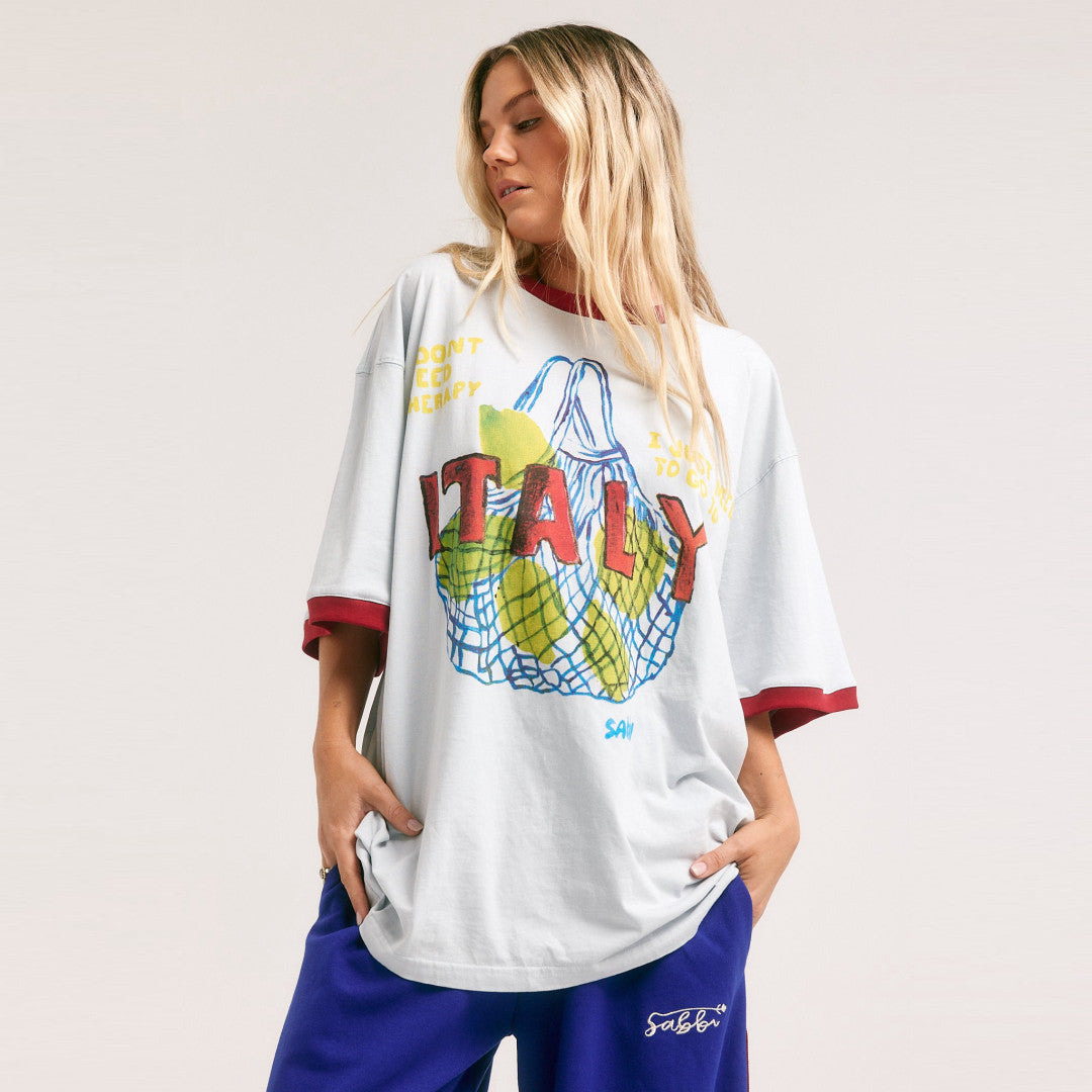 Very Oversized Italy Tee | Sky — view 3