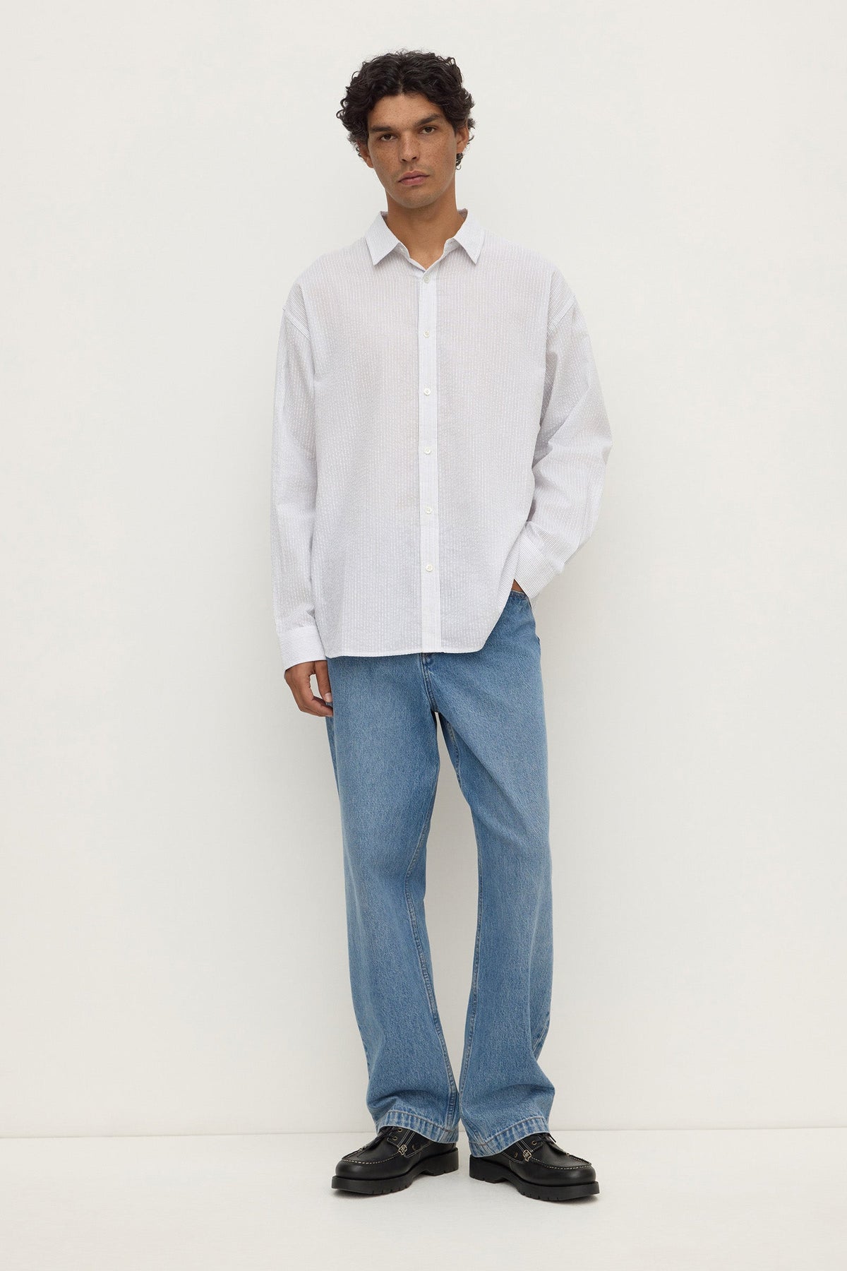Will Long Sleeve Shirt | White Navy — image 3