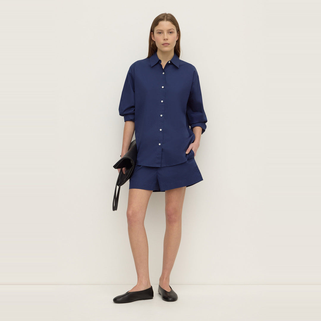 Micha Poplin Long Sleeve Shirt | Imperial Blue — image 3
