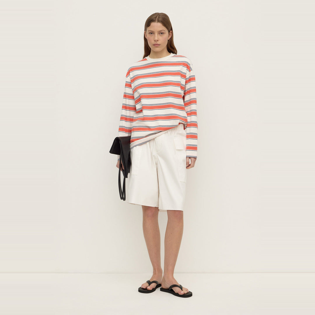 Eliana Stripe Cotton Long Sleeve Tee | Dahlia Stripe — image 3