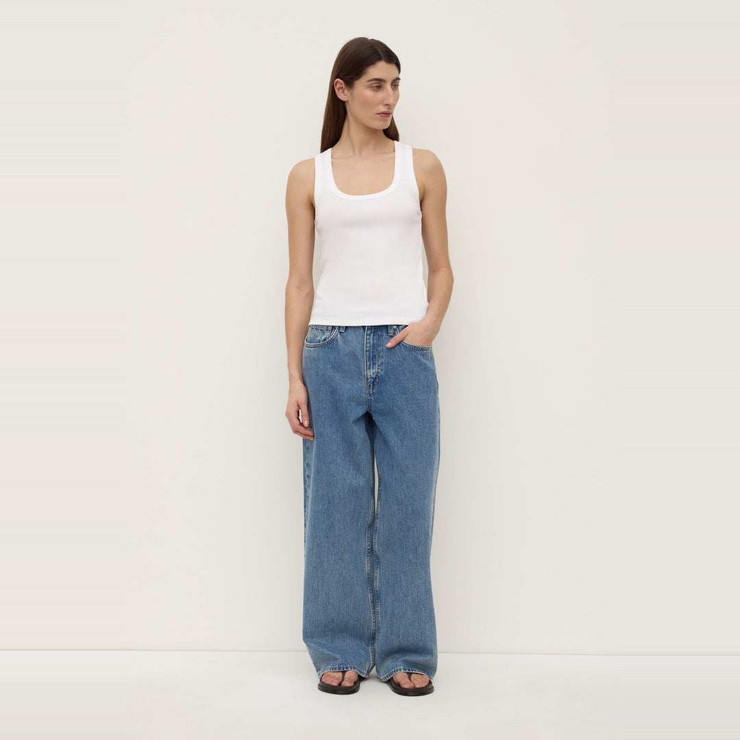 Robyn Scoop Neck Rib Tank | White — image 3