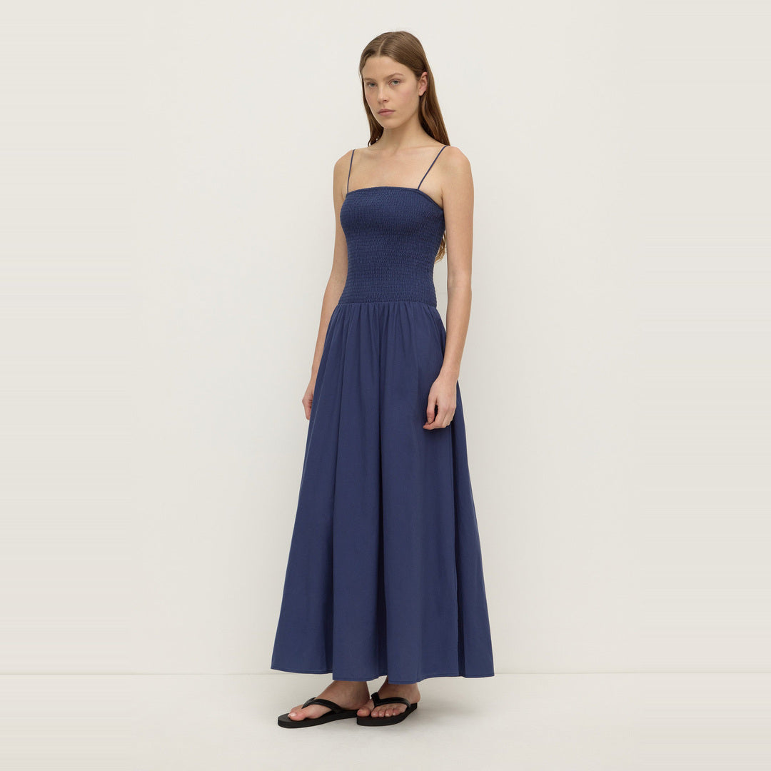 Connie Cotton Shirred Dress | Imperial Blue — image 3