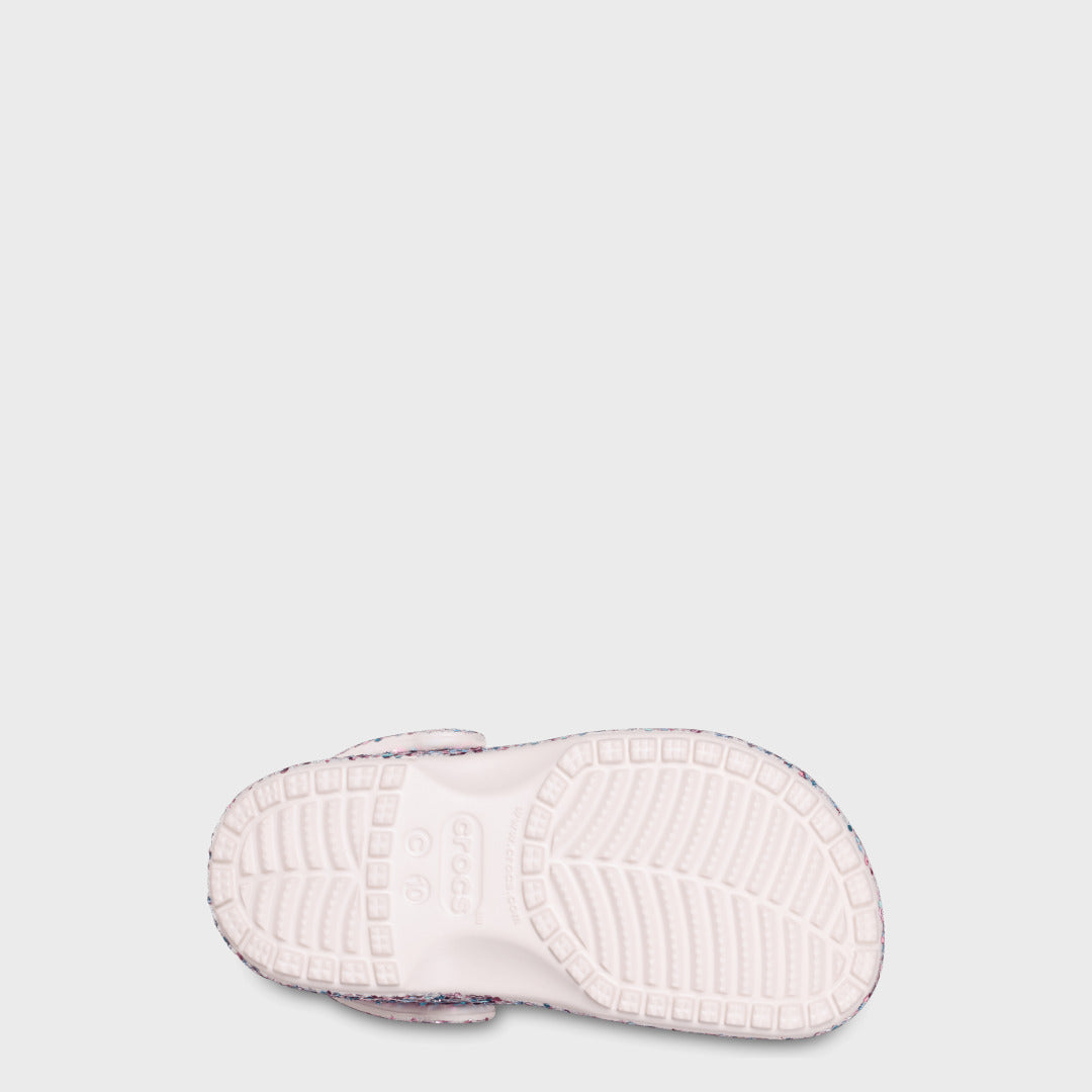 Toddler Classic Dazzle Glitter Clog | Cocoa Crème — Bottom view
