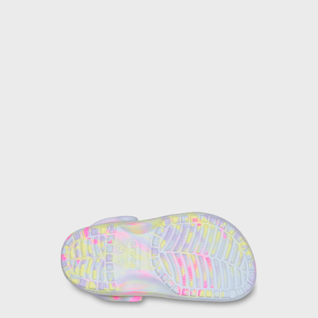 Toddler Classic Marbled Clog | Sky Ice/Multi — Bottom view
