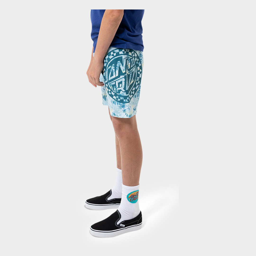 Malba Crash Dot Mono Boardshort | Teal Tie Dye