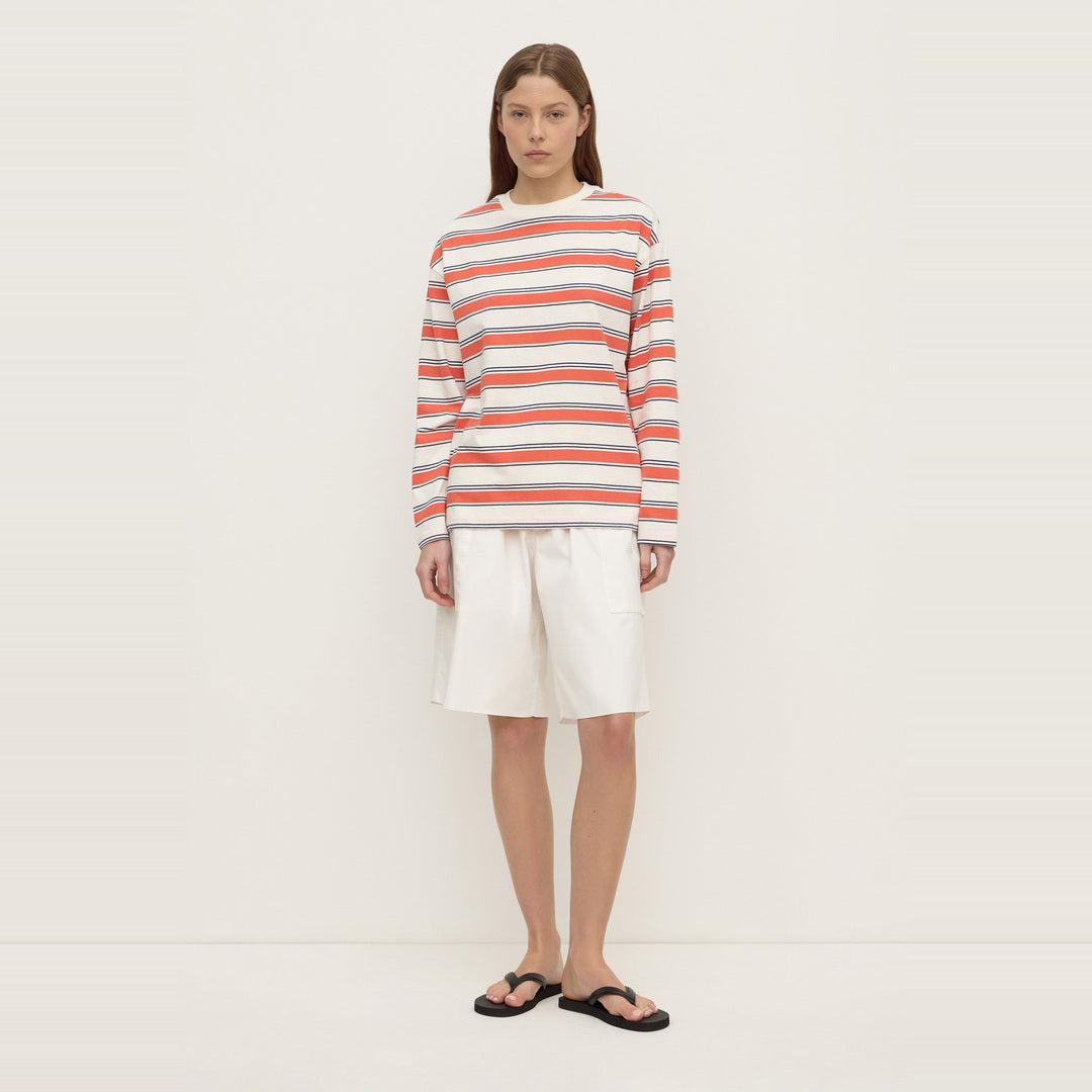 Eliana Stripe Cotton Long Sleeve Tee | Dahlia Stripe — image 4
