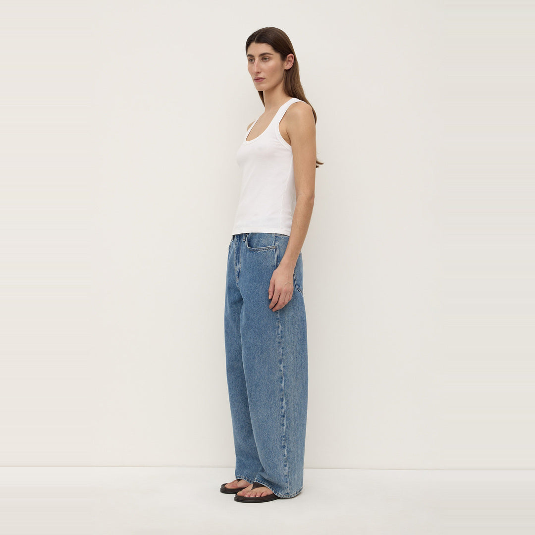 Robyn Scoop Neck Rib Tank | White — image 4
