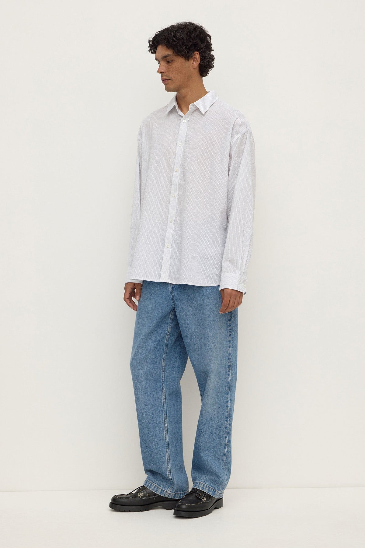 Will Long Sleeve Shirt | White Navy — image 4