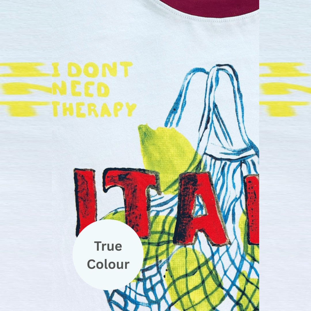 Very Oversized Italy Tee | Sky — true colour detail