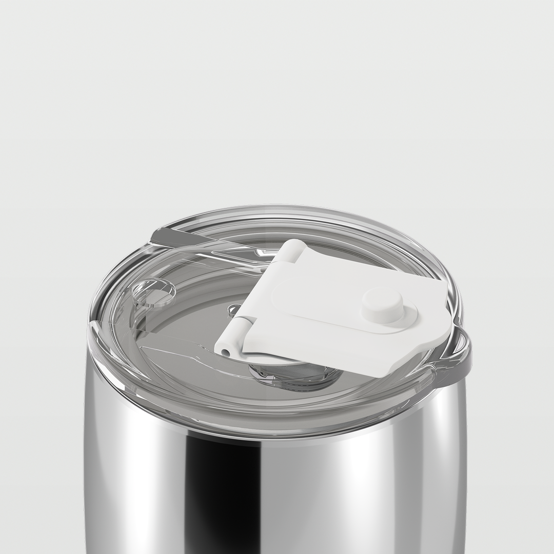 Edition II Coffee Cup with Hinge Lid (475ml) | Chrome Silver — image 5