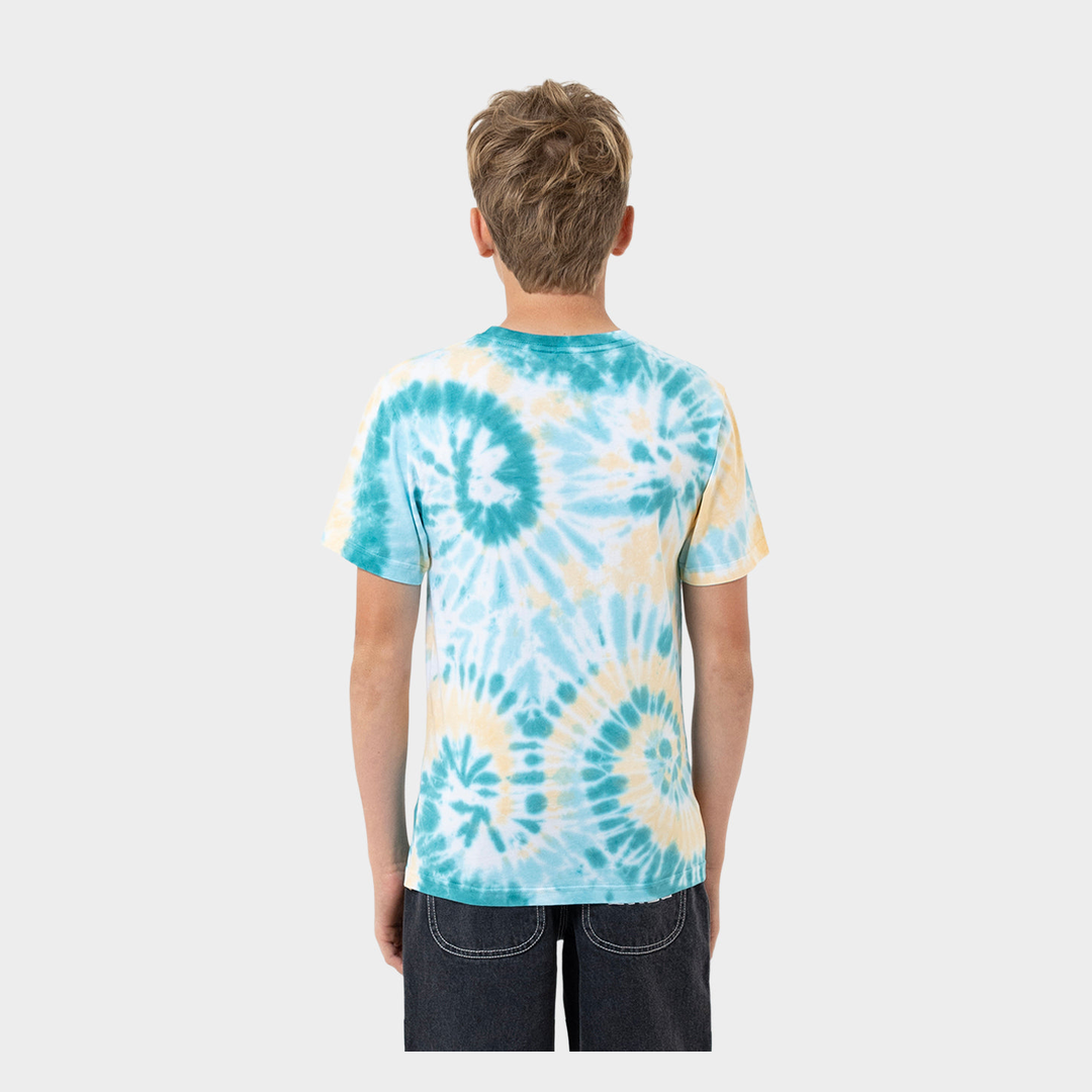 Malba Crash Dot Mono Front Tee | Teal Tie Dye
