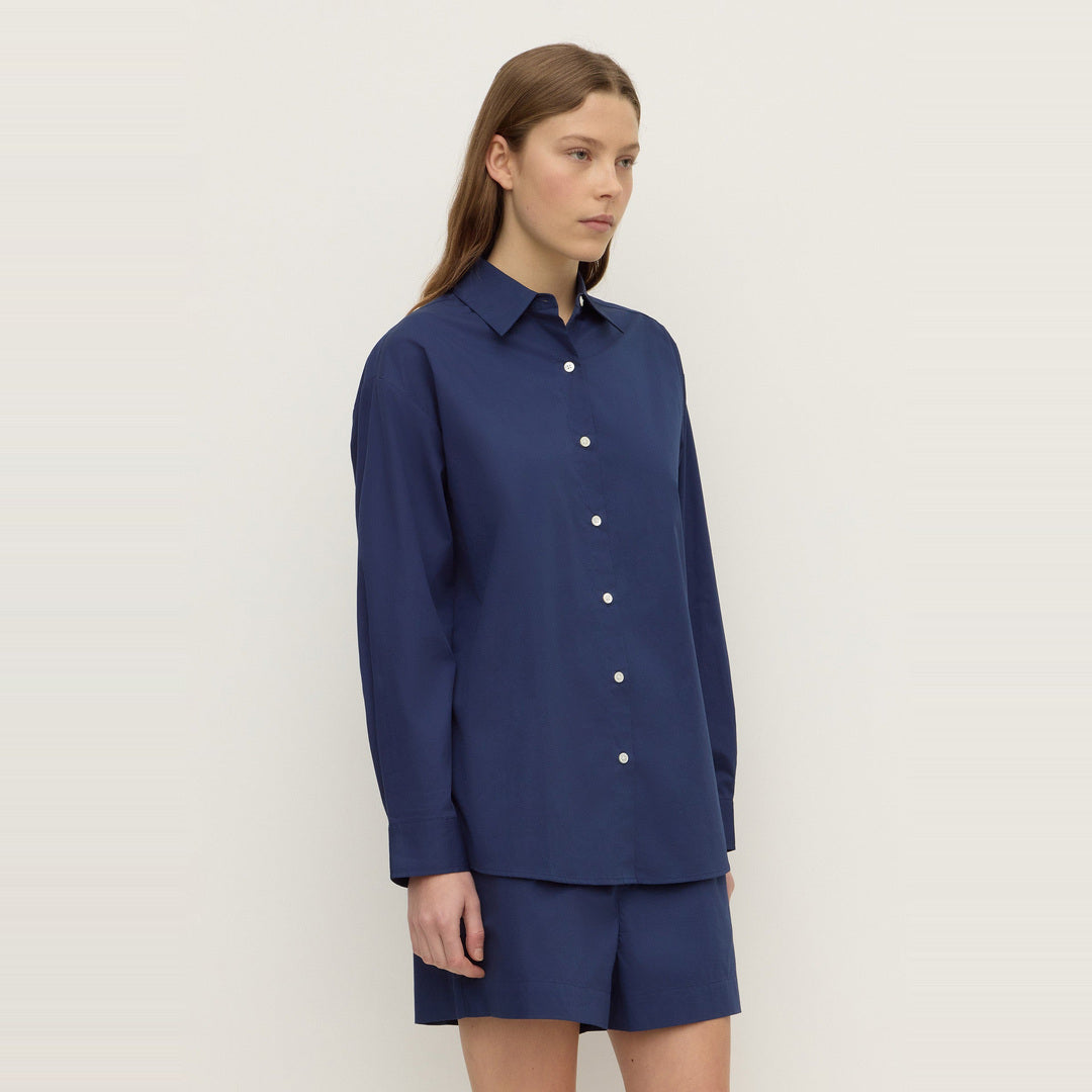 Micha Poplin Long Sleeve Shirt | Imperial Blue — image 5