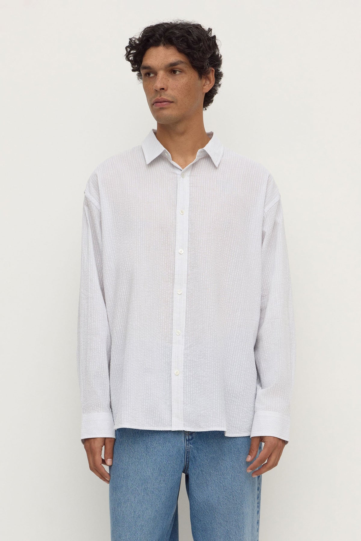 Will Long Sleeve Shirt | White Navy — image 5