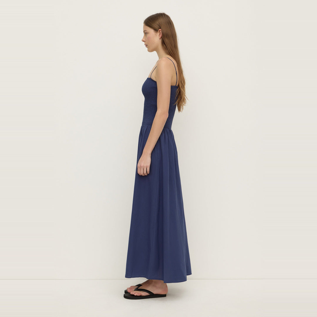 Connie Cotton Shirred Dress | Imperial Blue — image 5