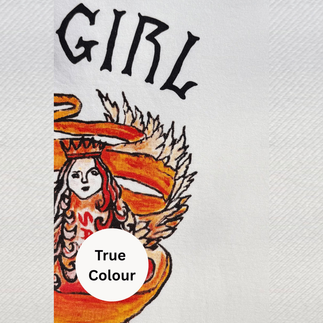 Very Oversized Cowgirl Outlaw Tee | White — true colour detail
