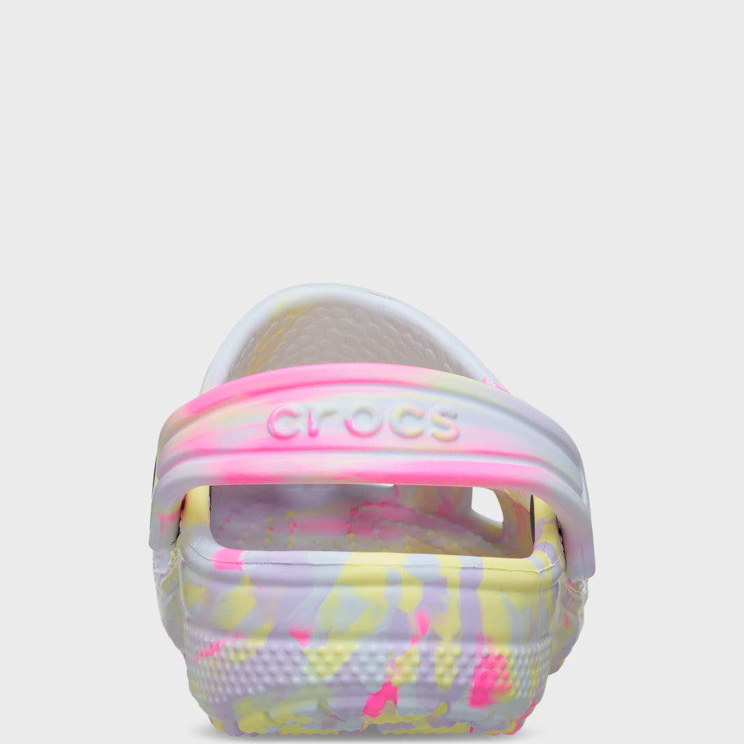 Toddler Classic Marbled Clog | Sky Ice/Multi — Back view