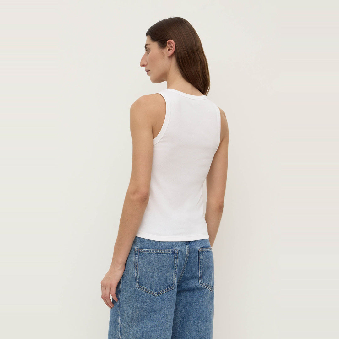 Robyn Scoop Neck Rib Tank | White — image 6