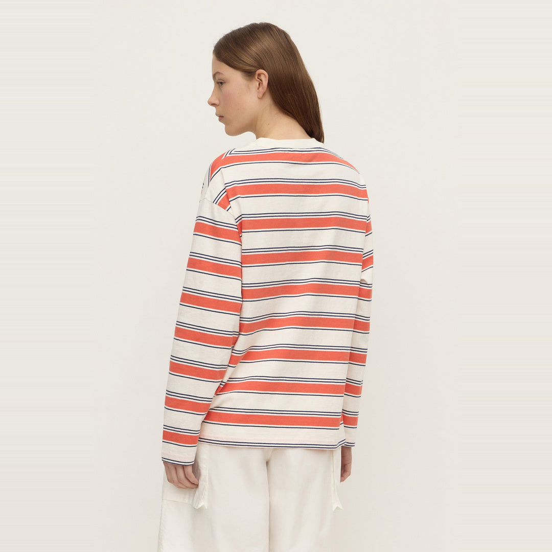 Eliana Stripe Cotton Long Sleeve Tee | Dahlia Stripe — image 6