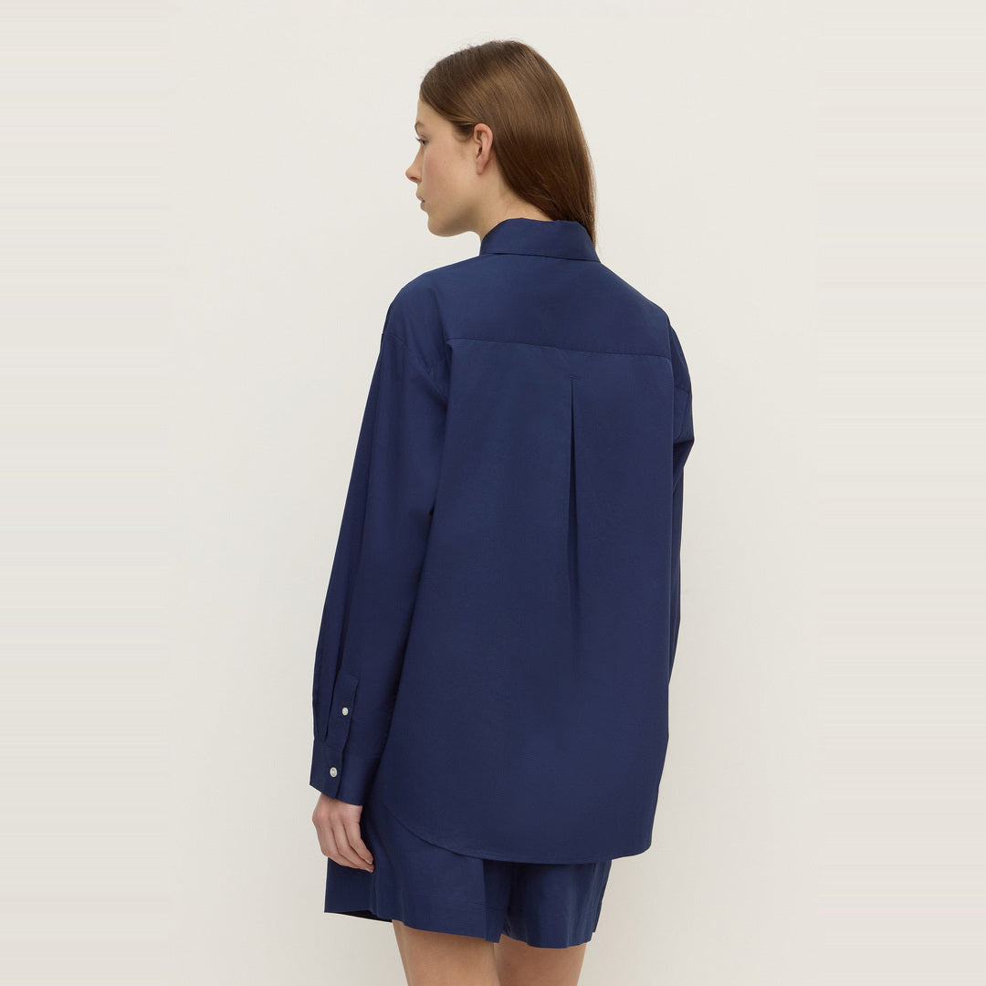 Micha Poplin Long Sleeve Shirt | Imperial Blue — image 6