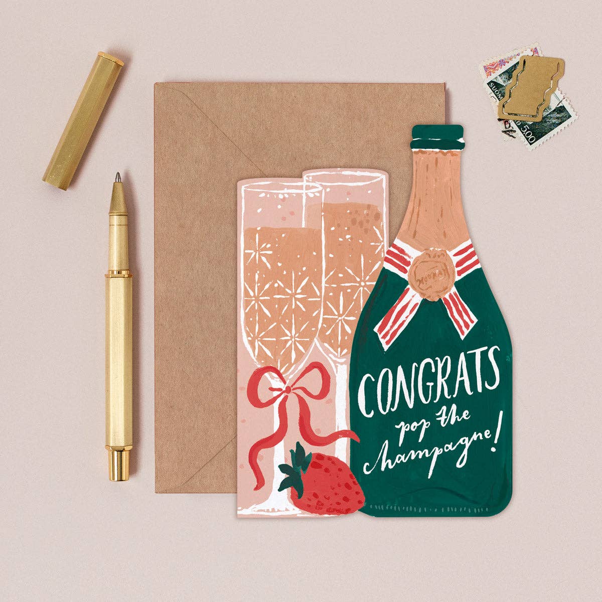 Pop The Champagne Congratulations Card | Celebration Cards