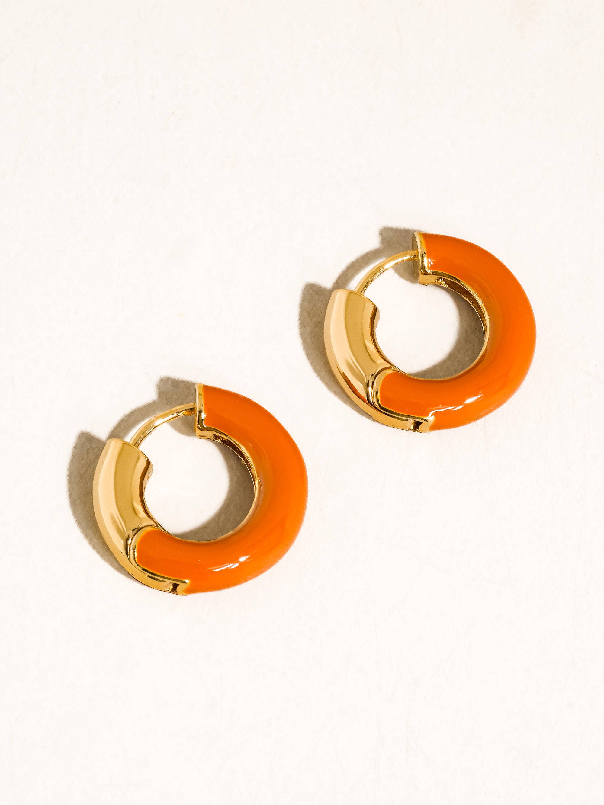 Odessa Vintage Enamel Hoop Earrings | White