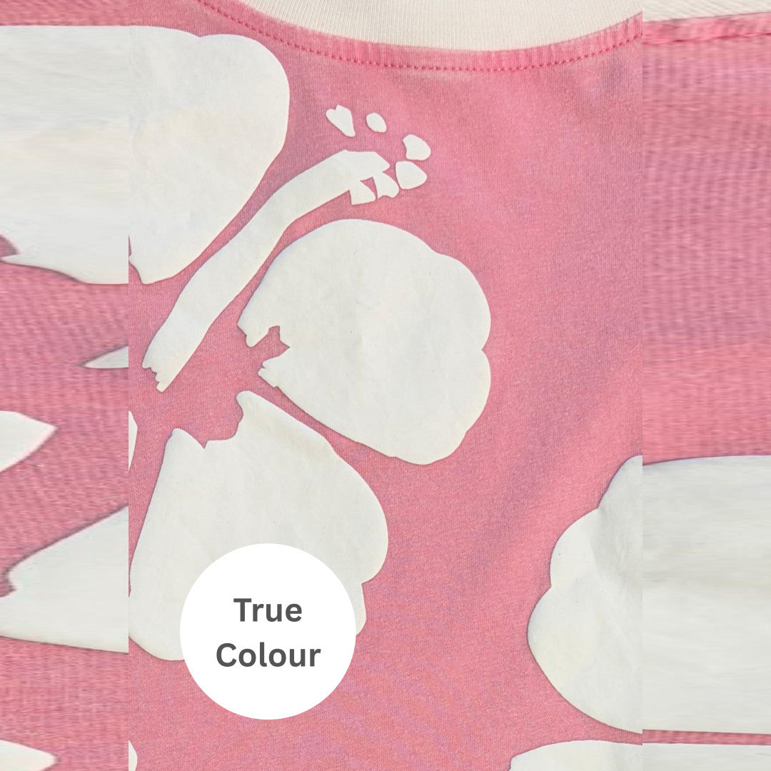 Hibiscus Tee | Washed Pink — true colour detail