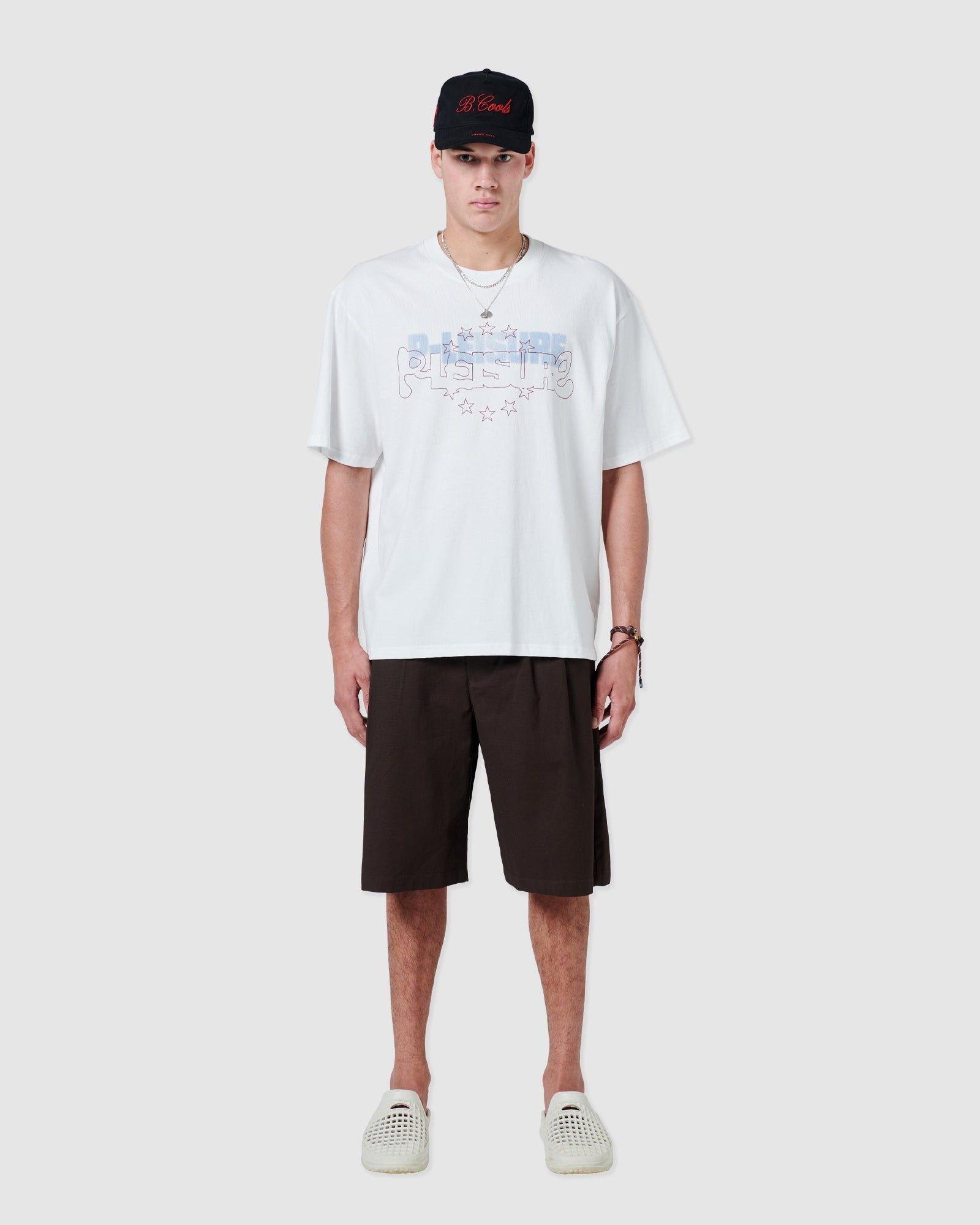 B.Cools P-Star T-shirt in white, worn detail