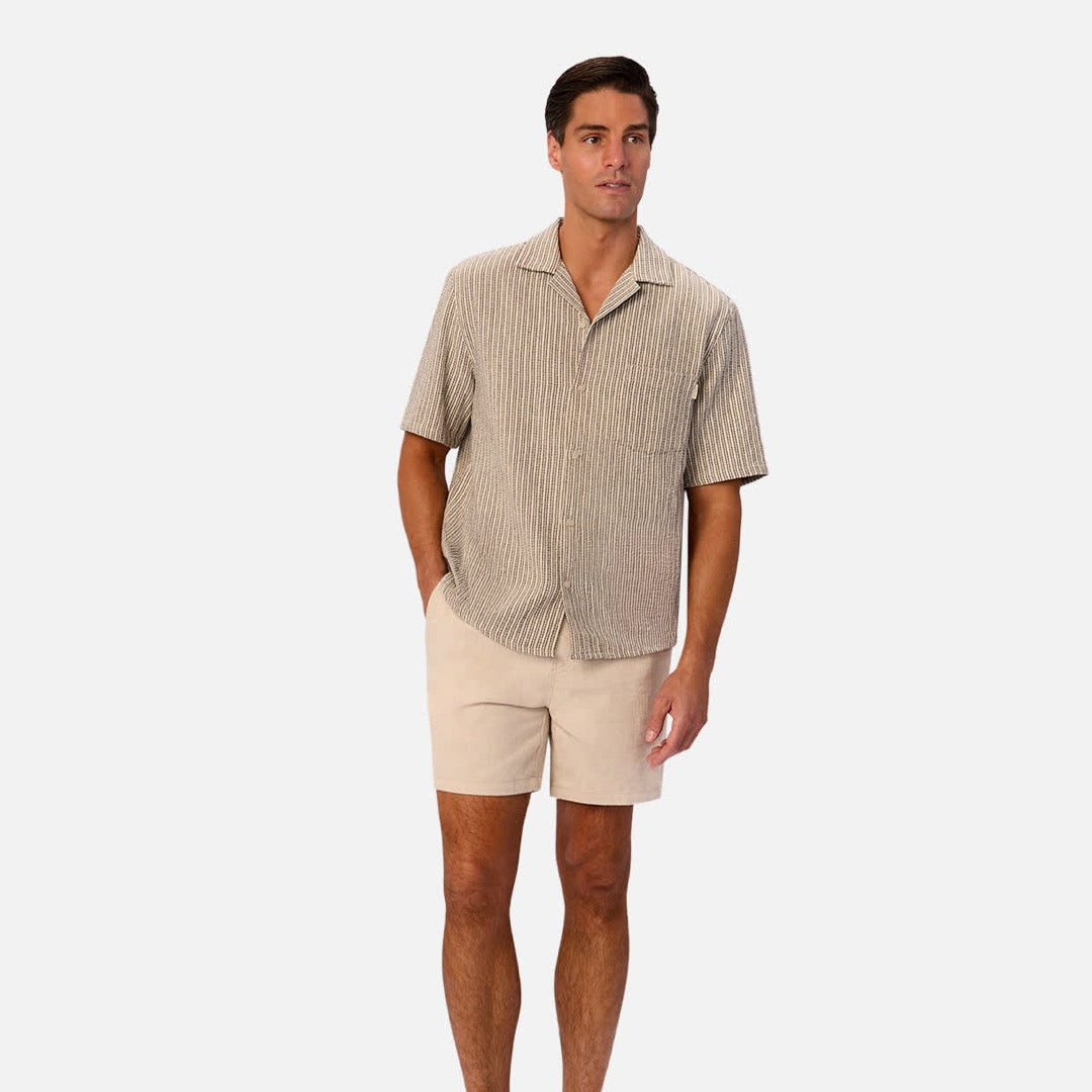 The Matera Short Sleeve Shirt | Sand / Charcoal official Industrie view 2